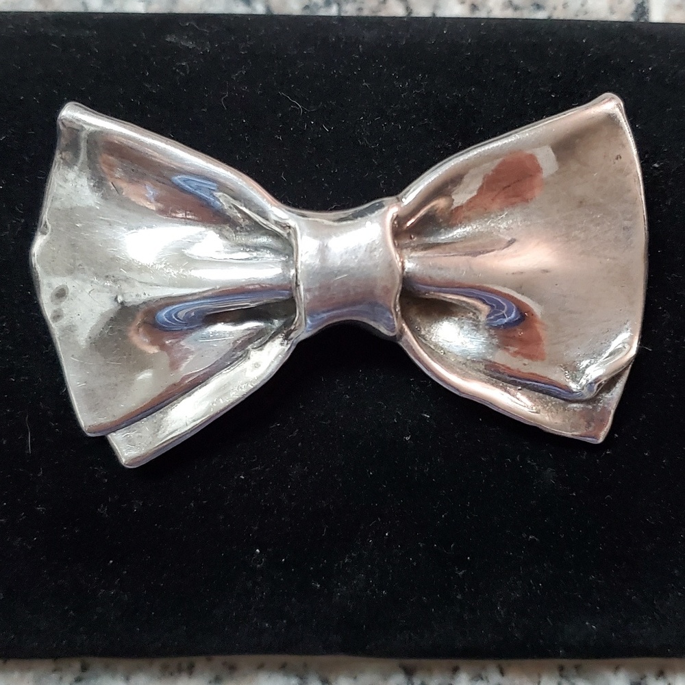 Sterling Silver Bowtie Brooch and Pendant